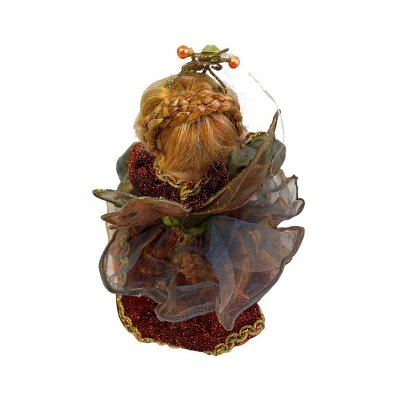 Vintage ENCHANTED FAIRY Figurine Woodland Autumn Fall Leaves Height Handmade 13" - Picture 4 of 8